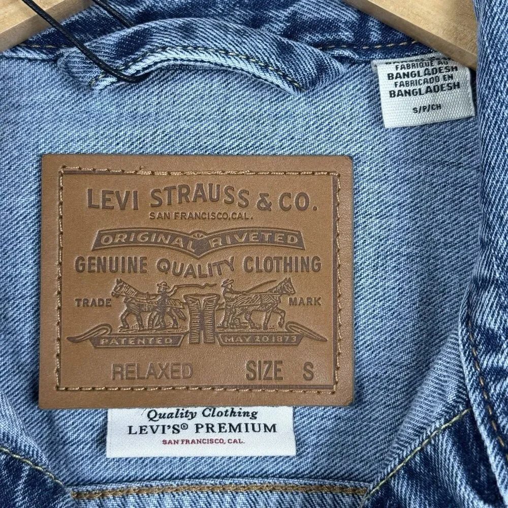 Levi's Premium Type II Two 2  Selvedge Denim Trucker Jacket Light Indigo Size S